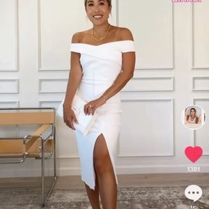 White midi bridal dress